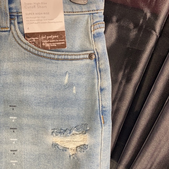 Relist6/28❌ LC Lauren Conrad super high rise cut off distressed denim short 4 - Picture 9 of 16